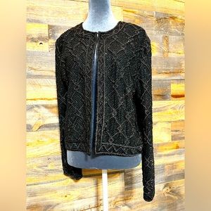 Oleg Cassini Black Tie beaded jacket